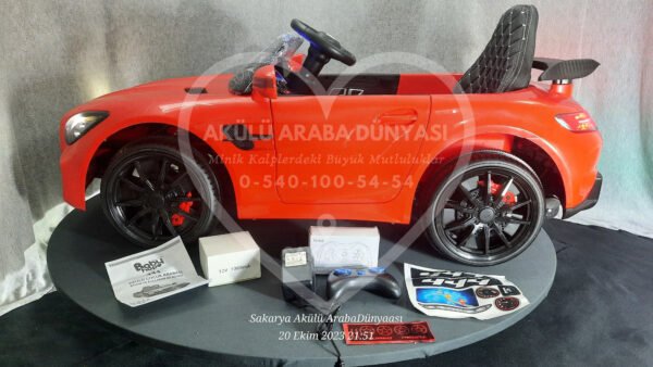 BabyHope Mercedês GTR 444 12V Akülü Araba Kırmızı