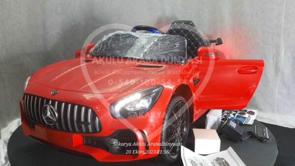BabyHope Mercedês GTR 444 12V Akülü Araba Kırmızı