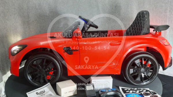 BabyHope Mercedês GTR 444 12V Akülü Araba Kırmızı