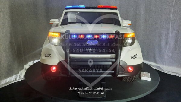 BabyHope Fôrd Polis 12V Akülü Araba Beyaz - Görsel 3