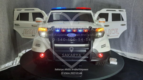 BabyHope Fôrd Polis 12V Akülü Araba Beyaz - Görsel 10