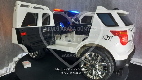 BabyHope Fôrd Polis 12V Akülü Araba Beyaz - Görsel 13