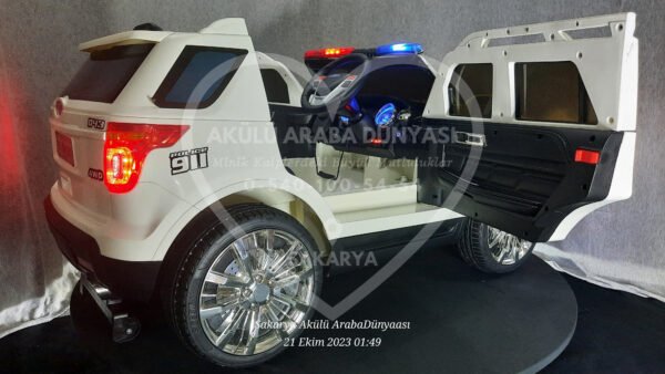 BabyHope Fôrd Polis 12V Akülü Araba Beyaz - Görsel 15
