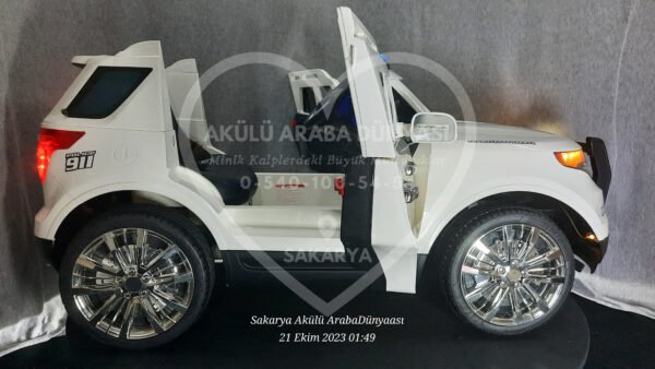 BabyHope Fôrd Polis 12V Akülü Araba Beyaz - Görsel 16