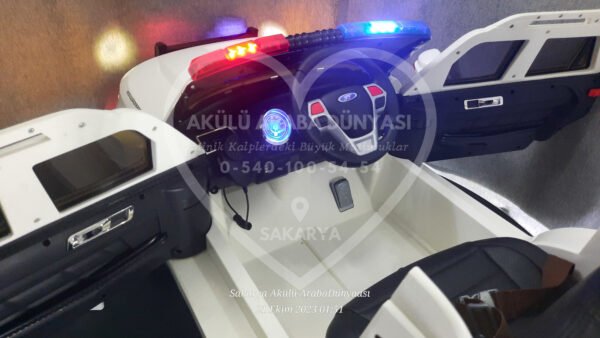 BabyHope Fôrd Polis 12V Akülü Araba Beyaz - Görsel 17