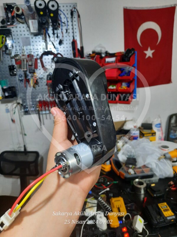 12 Volt 12.000 RPM Redüktörlü Akülü Araba Motoru