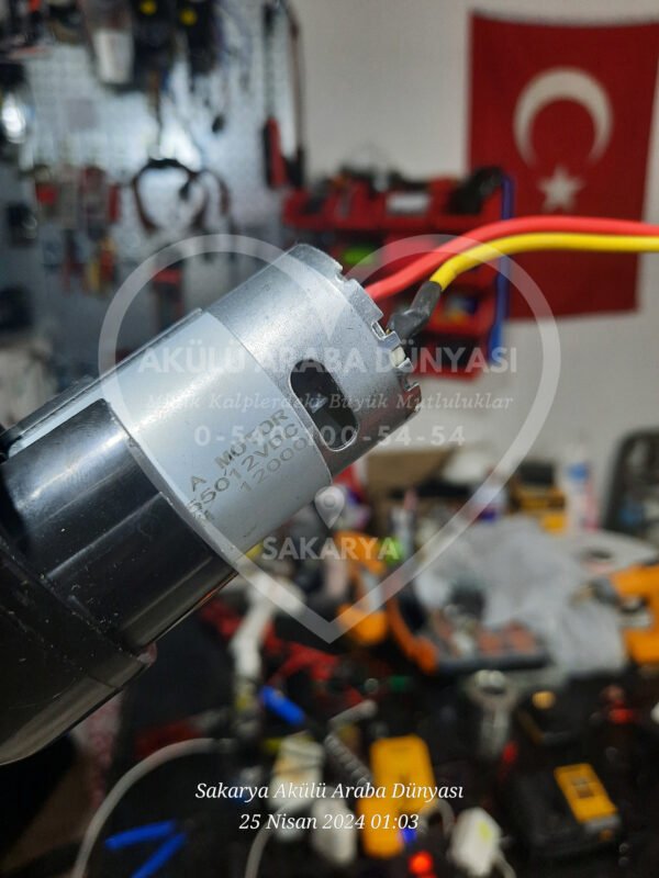 12 Volt 12.000 RPM Redüktörlü Akülü Araba Motoru
