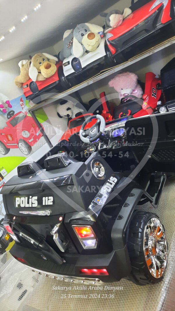 4×2 İznik 12 Volt Çift Kişilik Polis Akülü Araba (96-445) - Görsel 7