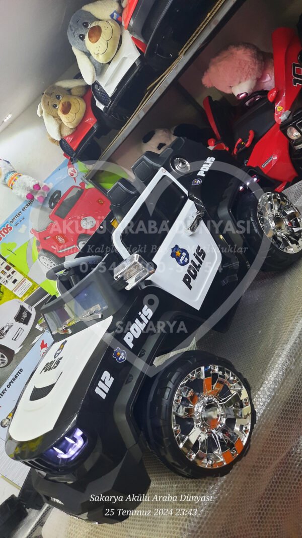 4×2 İznik 12 Volt Çift Kişilik Polis Akülü Araba (96-445) - Görsel 5