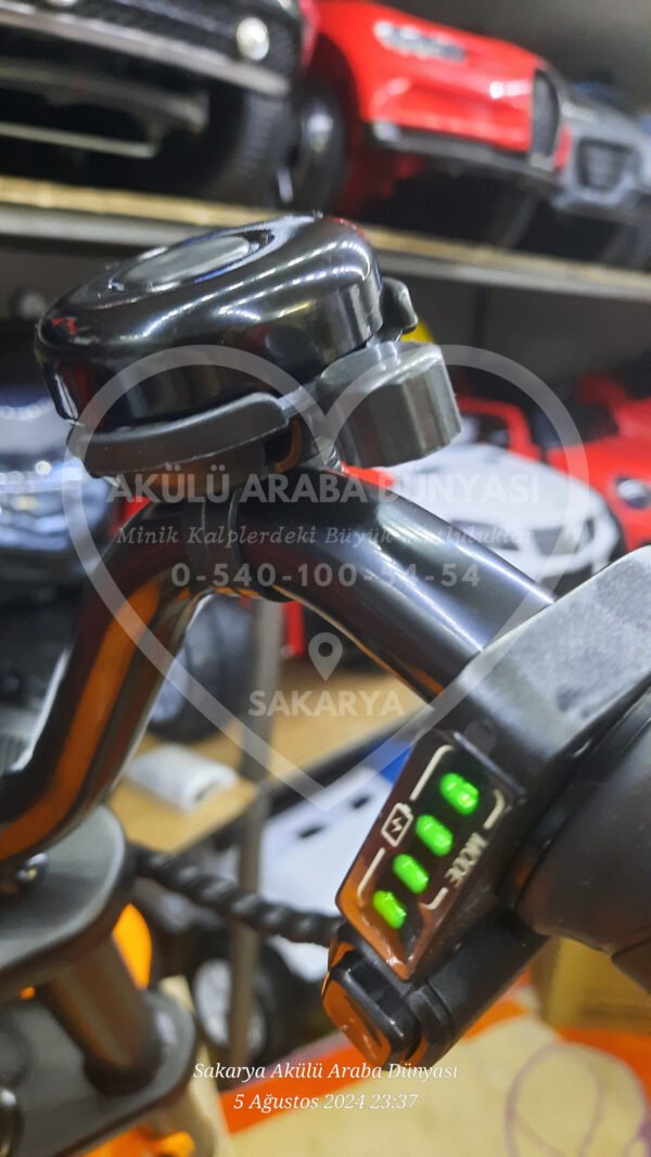 24 Volt Akülü Çocuk Motosiklet Turuncu 3 Vites