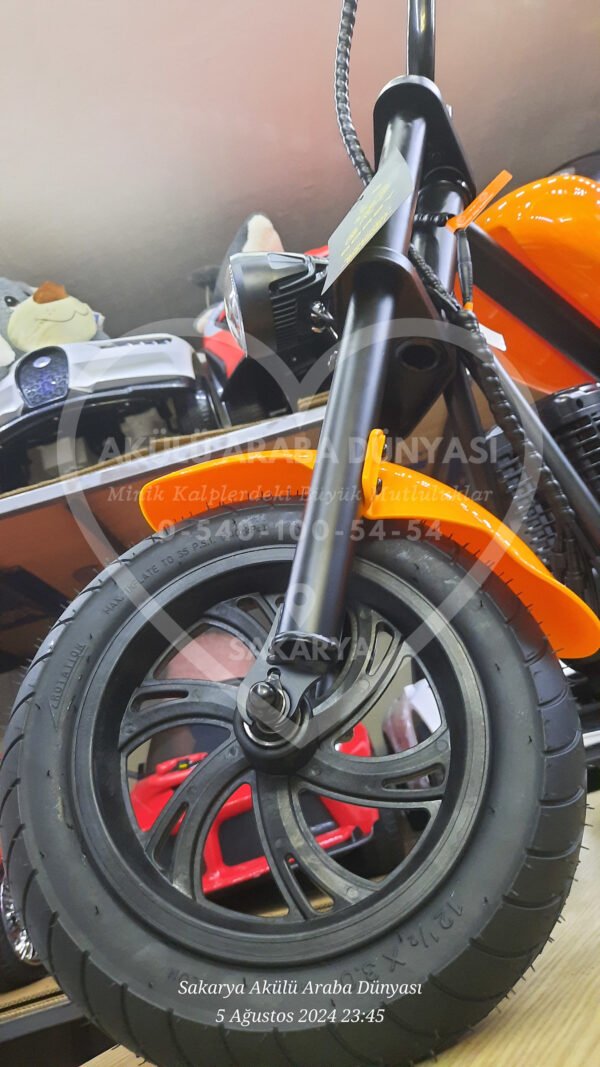 24 Volt Akülü Çocuk Motosiklet Turuncu 3 Vites