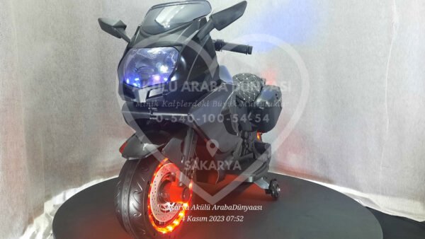 Işıklı Teker BabyHope 438 12 Volt Akülü Motosiklet XMX 316 Siyah - Görsel 7