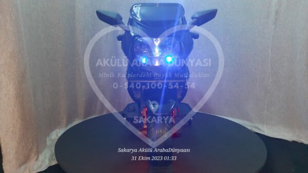 Işıklı Teker BabyHope 438 12 Volt Akülü Motosiklet XMX 316 Siyah - Görsel 15