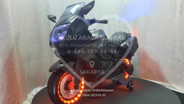 Işıklı Teker BabyHope 438 12 Volt Akülü Motosiklet XMX 316 Siyah - Görsel 2