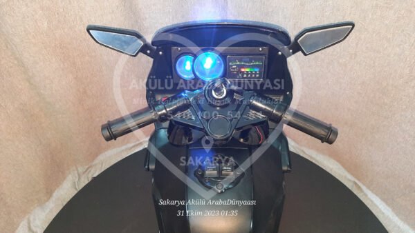 Işıklı Teker BabyHope 438 12 Volt Akülü Motosiklet XMX 316 Siyah - Görsel 3