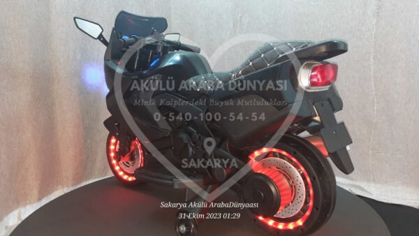 Işıklı Teker BabyHope 438 12 Volt Akülü Motosiklet XMX 316 Siyah - Görsel 9