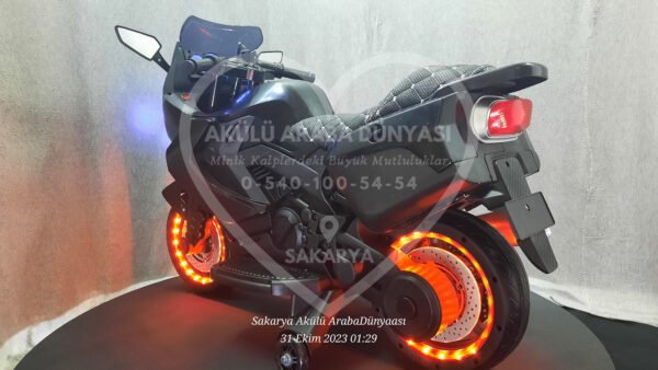 Işıklı Teker BabyHope 438 12 Volt Akülü Motosiklet XMX 316 Siyah - Görsel 10