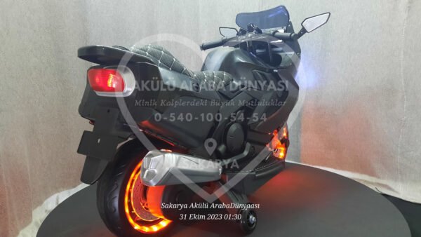 Işıklı Teker BabyHope 438 12 Volt Akülü Motosiklet XMX 316 Siyah - Görsel 12