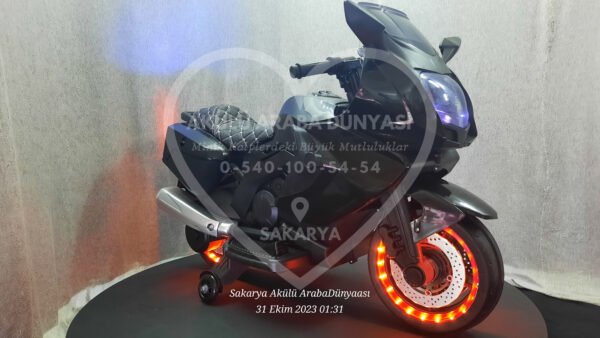 Işıklı Teker BabyHope 438 12 Volt Akülü Motosiklet XMX 316 Siyah - Görsel 13