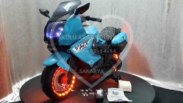 Işıklı Teker BabyHope 438 12 Volt Akülü Motosiklet XMX 316 Turkuaz