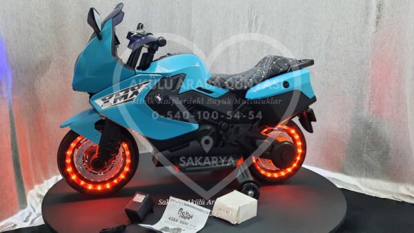 Işıklı Teker BabyHope 438 12 Volt Akülü Motosiklet XMX 316 Turkuaz