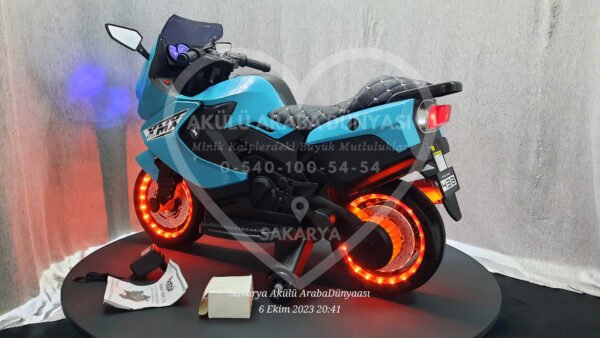 Işıklı Teker BabyHope 438 12 Volt Akülü Motosiklet XMX 316 Turkuaz