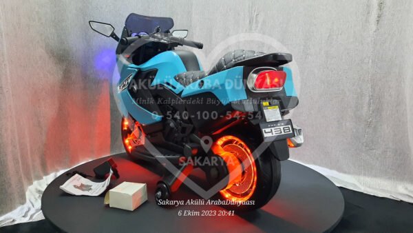 Işıklı Teker BabyHope 438 12 Volt Akülü Motosiklet XMX 316 Turkuaz