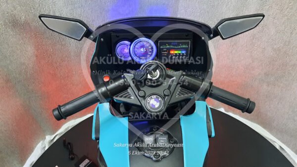 Işıklı Teker BabyHope 438 12 Volt Akülü Motosiklet XMX 316 Turkuaz