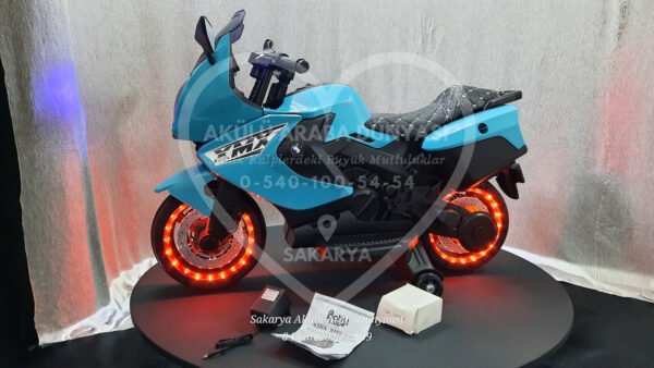 Işıklı Teker BabyHope 438 12 Volt Akülü Motosiklet XMX 316 Turkuaz