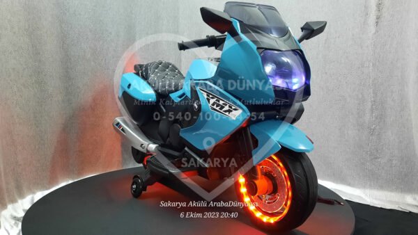 Işıklı Teker BabyHope 438 12 Volt Akülü Motosiklet XMX 316 Turkuaz