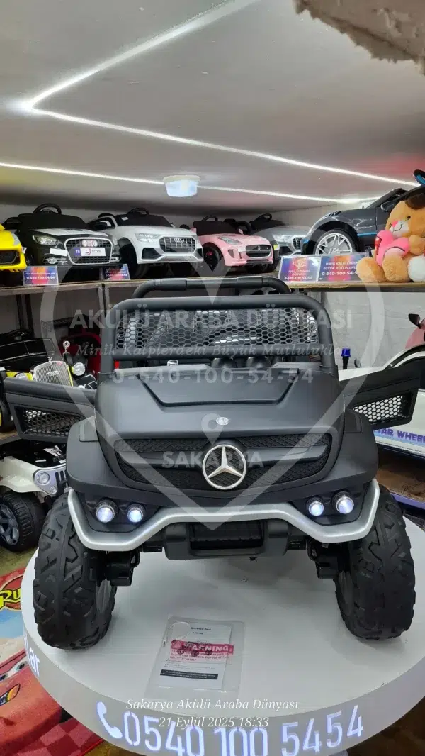 Mercedes Unimog 24 Volt 4x4 Kumandalı Akülü Araba Dev Boy Eva Teker Jip - Görsel 1
