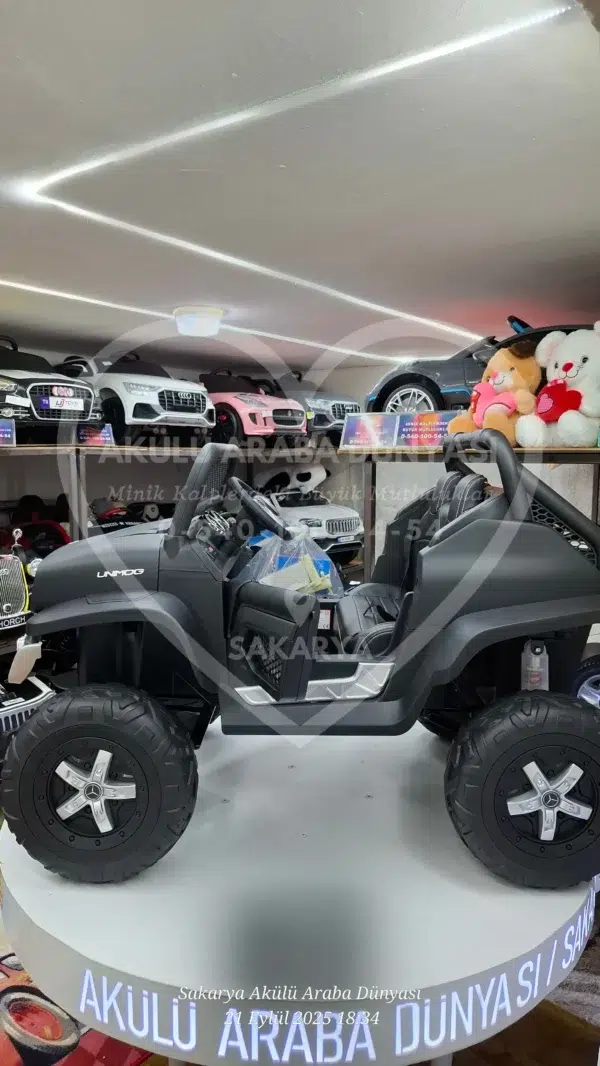 Mercedes Unimog 24 Volt 4x4 Kumandalı Akülü Araba Dev Boy Eva Teker Jip - Görsel 14