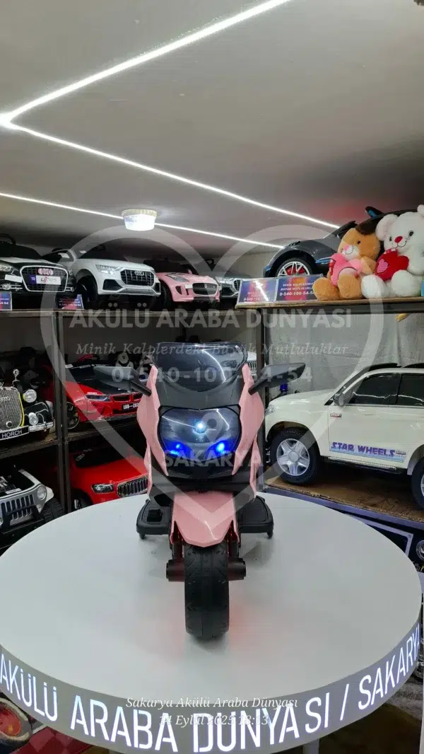 Işıklı Teker BabyHope 438 12 Volt Akülü Motosiklet XMX 316 Pembe - Görsel 2