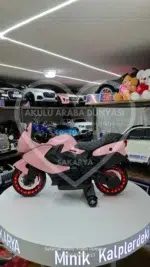Işıklı Teker BabyHope 438 12 Volt Akülü Motosiklet XMX 316 Pembe