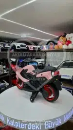 Işıklı Teker BabyHope 438 12 Volt Akülü Motosiklet XMX 316 Pembe - Görsel 5