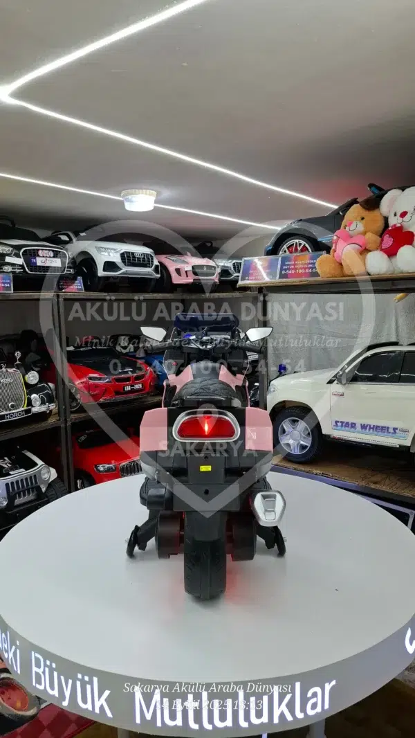 Işıklı Teker BabyHope 438 12 Volt Akülü Motosiklet XMX 316 Pembe - Görsel 6