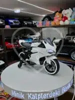 Akülü Yarış Motoru 12V Beyaz – Elden Gazlı, LED Işıklı - Görsel 2