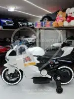 Akülü Yarış Motoru 12V Beyaz – Elden Gazlı, LED Işıklı - Görsel 13