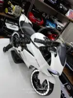 Akülü Yarış Motoru 12V Beyaz – Elden Gazlı, LED Işıklı - Görsel 18