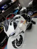 Akülü Yarış Motoru 12V Beyaz – Elden Gazlı, LED Işıklı - Görsel 20