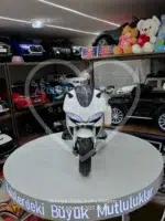 Akülü Yarış Motoru 12V Beyaz – Elden Gazlı, LED Işıklı - Görsel 3