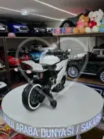 Akülü Yarış Motoru 12V Beyaz – Elden Gazlı, LED Işıklı - Görsel 8