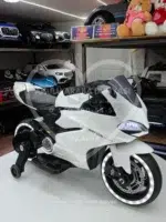 Akülü Yarış Motoru 12V Beyaz – Elden Gazlı, LED Işıklı - Görsel 10