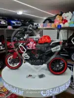 BMW R 1250 Çocuk Akülü Motosiklet Kırmızı, Premium Seri 12V 12Ah Çift Motorlu - Görsel 2