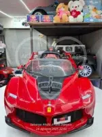 Ferrari LaFerrari Akülü Araba 12V Kumandalı LED Işık Deri Koltuk - Görsel 11
