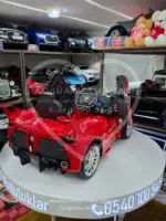 Ferrari LaFerrari Akülü Araba 12V Kumandalı LED Işık Deri Koltuk - Görsel 18