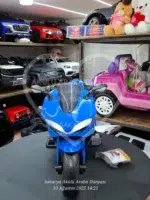 Akülü Yarış Motoru 12V Mavi – Elden Gaz Kontrollü, Çift Motorlu - Görsel 3