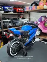 Akülü Yarış Motoru 12V Mavi – Elden Gaz Kontrollü, Çift Motorlu - Görsel 8