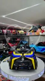 BMW i8 Görünümlü Akülü Araba Furkan Toys Cool Motors 12V - Siyah/Sarı Yarış Serisi - Görsel 5