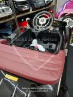 Classic Audi Horch 24V Ebeveyn Koltuklu Akülü Araba - Metalik Siyah Premium Seri - Görsel 11